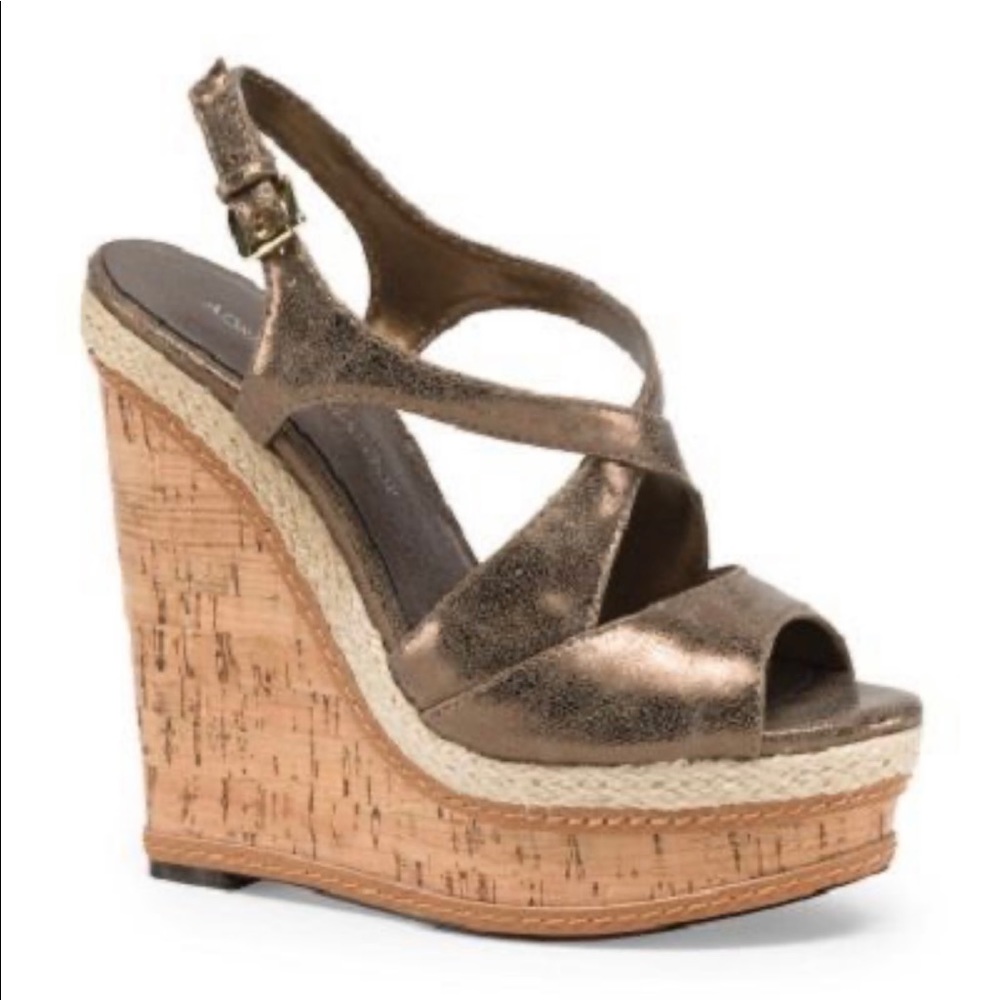 Adrienne Maloof Lawson Cork Wedge (Bronze)